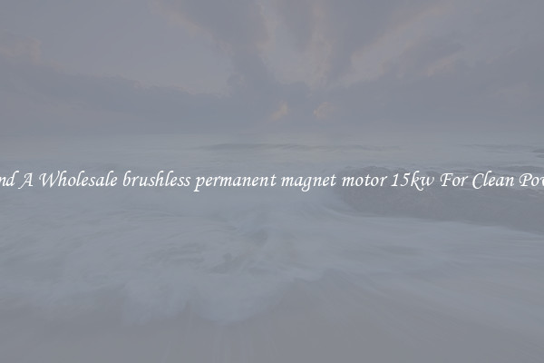 Find A Wholesale brushless permanent magnet motor 15kw For Clean Power