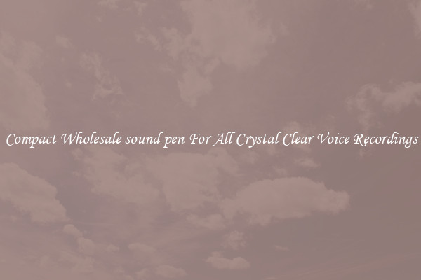 Compact Wholesale sound pen For All Crystal Clear Voice Recordings