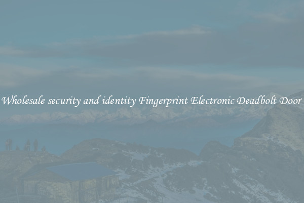 Wholesale security and identity Fingerprint Electronic Deadbolt Door 